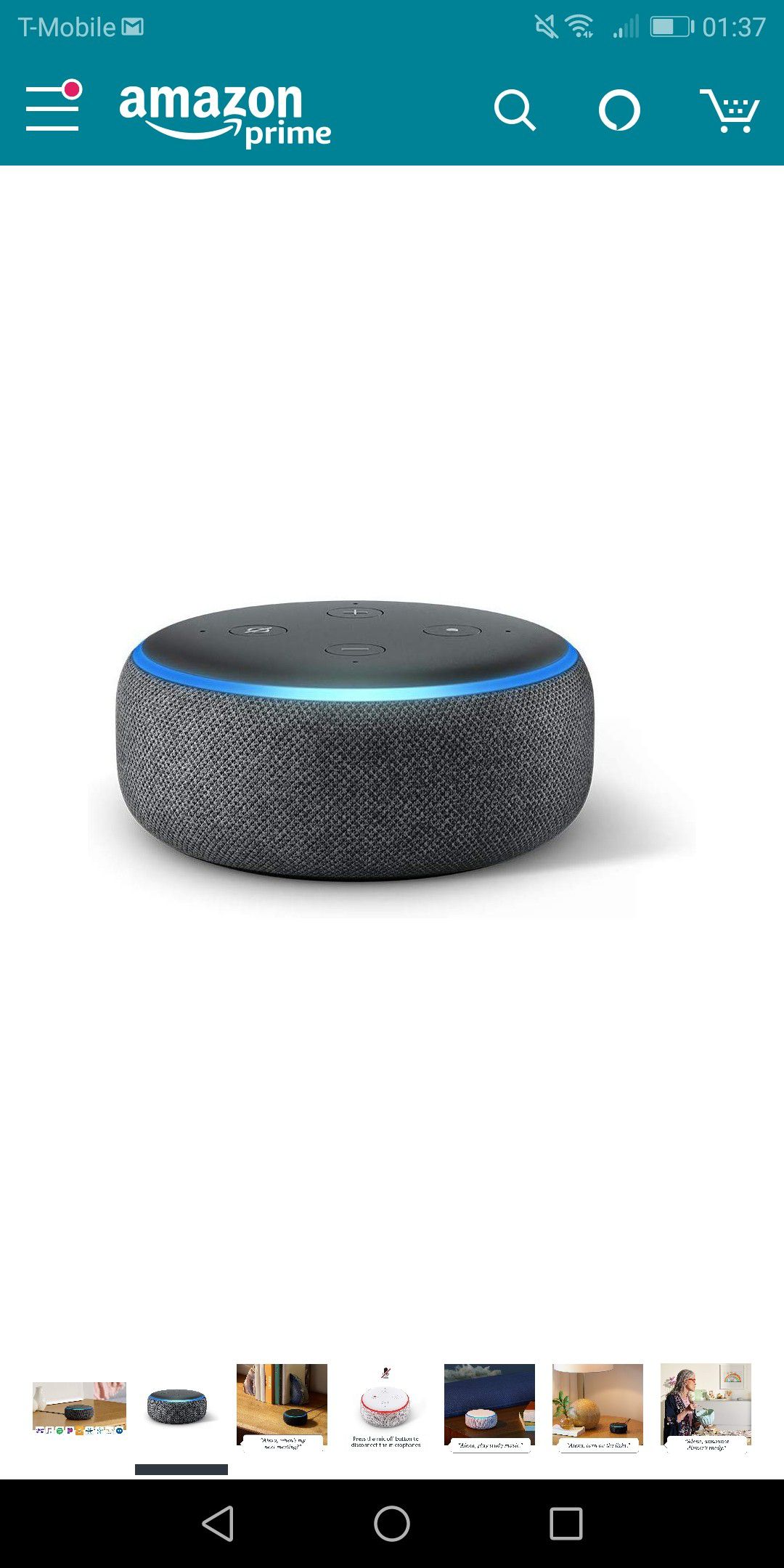 Echo Dot (3rd Gen) - Smart speaker with Alexa - Charcoal- new
