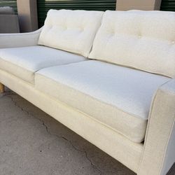 Mid-Century Modern White Couch🛻 Delivery Available🛻
