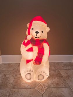 Polar Bear Christmas Holiday Light Up Outdoor Coca-Cola Bear Blow Mold 28”
