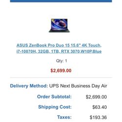 $1,280 Asus Zenbook Dual Monitor Laptop 4K Gaming Workstation