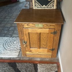Oak Hamper/end Table