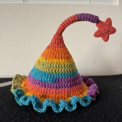 Rainbow Crochet Toddler Hat with Star | Handmade Kids Hat | 2–4 Years