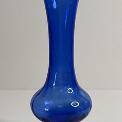 Cobalt Blue Glass Pedestal Bud Flower Vase