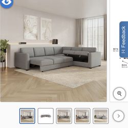 Thomasville Caler Convertible Sleeper Sectional with Storage