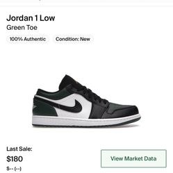Jordan 1 Low Green Toe 