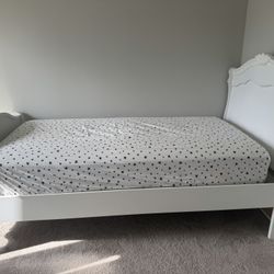 Twin Size Bed With The Very Low Height Box Base And Mattress
