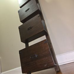 Dark Wood Leaning Ladder Shelf