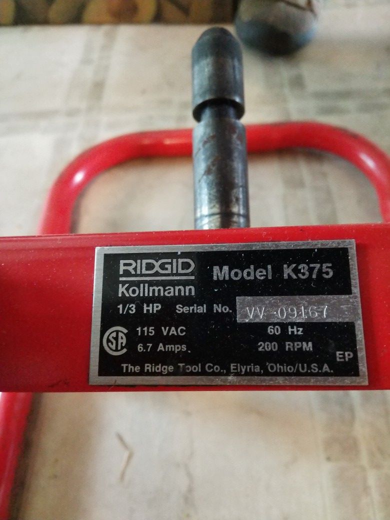 Ridgid Drain Cleaner electric with foot pedal and 5 Bits