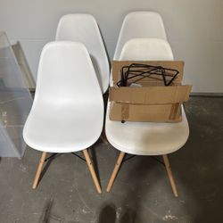 6 White Dining Chairs