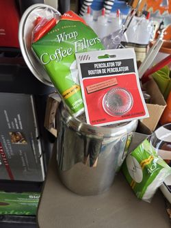 Percolator With Spare Lid, And Filters