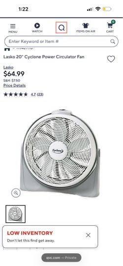 Lasko 20" Cyclone Power Circulator Fan