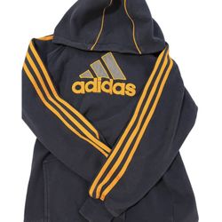 Boys Adidas Navy blue Hooded Fleece Sweatshirt; Sz L