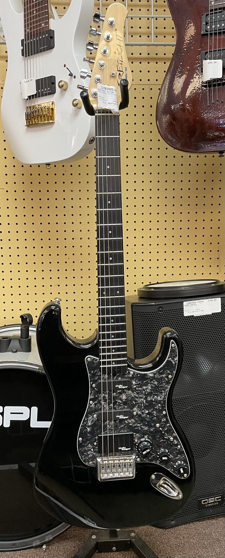 FRET-LIGHT Wireless Black Electric Guitar 