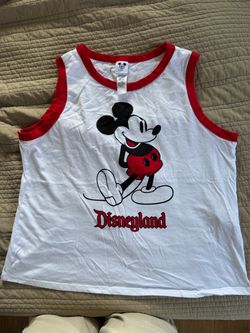 Official Disneyland Mickey Tank Top, White / Red, Large