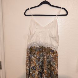 lace-top paisley Shorts  Romper or mini dress,