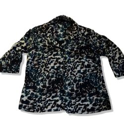 Women’s George Brand Green And Brown Leopard Print Button Down Blouse Size 1X