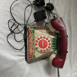 Coca-Cola Vintage Tiffany-Style Light-Up Stained Glass Phone/Land Line