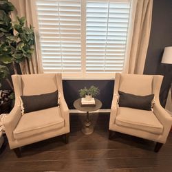 Pair of Beautiful Accent Chairs with Nailhead Trim 
