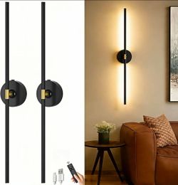 IThird Battery Operated Wall Sconce Set of 2: 10000mAh Wireless Sconces Rechargeable Wall Lights with Touch and Remote
