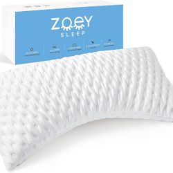 Zoey Sleep Side Sleep Pillow For Neck And Shoulder Pain Relief Adjustable Memory Foam Bed Pillow