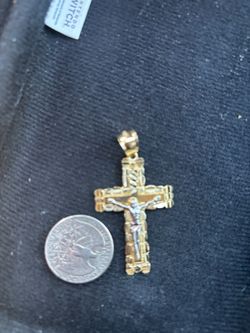 14k Nugget Cross