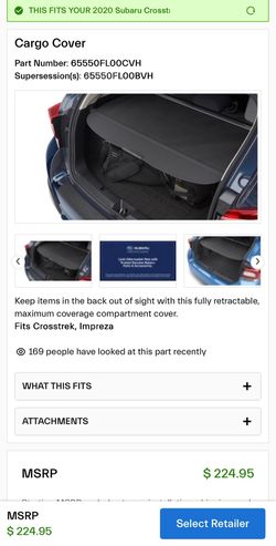 Subaru Crosstrek Cargo cover
