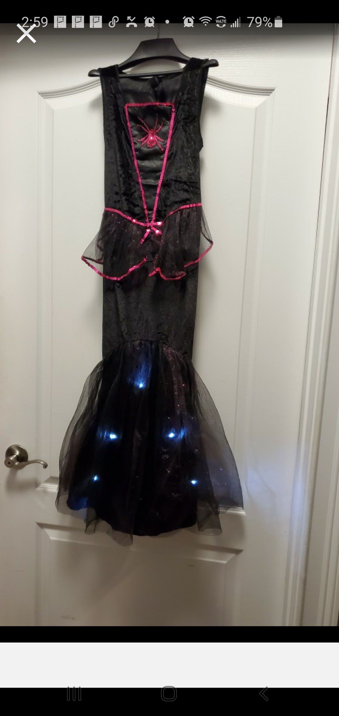 Girls Halloween Witch Costume Lights Up