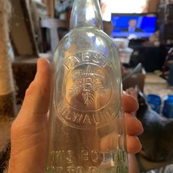 Antique Papst Beer Glass Bottle 
