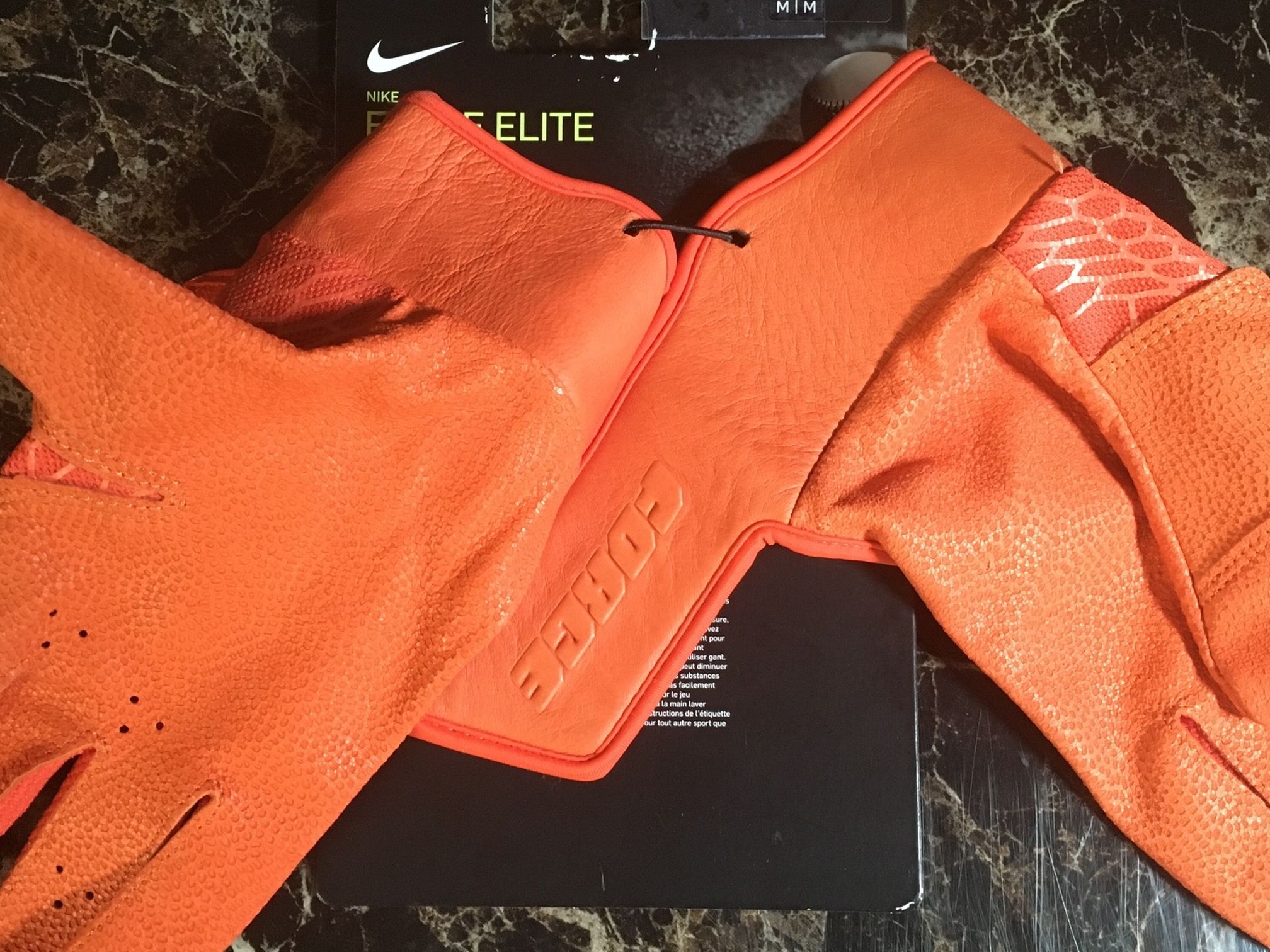 Nike Force Elite Orange Baseball Batting Gloves PGB644-844 Men Sz M