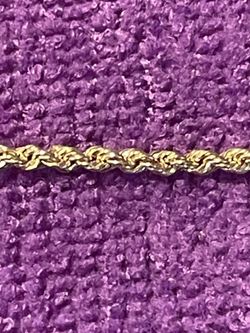 10kt gold diamond cut rope bracelet
