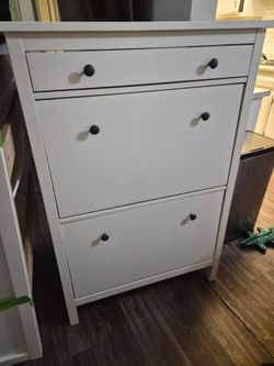 Ikea White Shoe Cabinet with Drawers