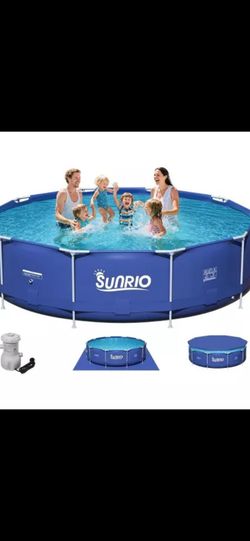 SUNRIO FRAME POOL 12FT ×33IN WITH FILTER AND PUMP