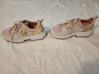 **Michael Kors Women's Sneakers – Blush Pink & Gold – Size 9 - Excellent Condition**