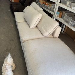 Beige 2 Seat Sectional Sofa - 3 Piece
