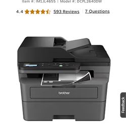 Brother DCP-L2640DW Compact Wireless Black & White Laser Printer,