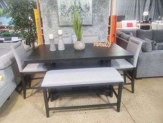 Storage Counter Height 6 pc Dining  Set w/ Bench and storage