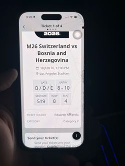 4 tickets for World Cup game at SOFI
