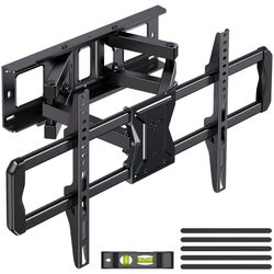 FTV Full Motion TV Wall Mount for 37-84 inch Curved TVs with Swivels Tilts Extension, Max 600x400mm, Holds up to 110lbs, Fit 16" Wood Stud