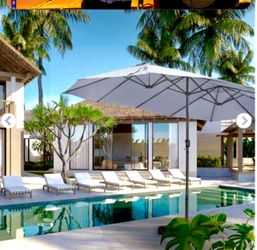 twin outdoor square umbrella creates a comfortable and elegant dining environment for you and your friends. This 15ft double sided patio umbrella can 