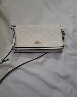 White Coach Crossbody Wallet