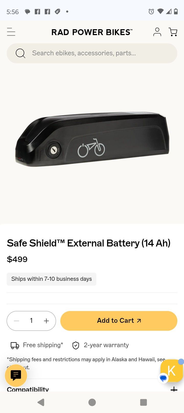 Rad Bike Safe Shield Battery