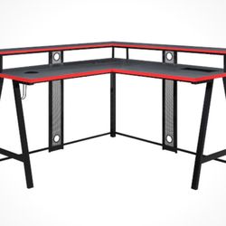 Blaze L Shape Computer Gaming Desk With Lights