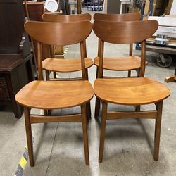 WEST ELM Set of 4 MCM Style Dining Chairs