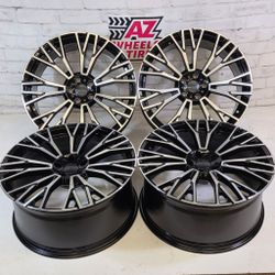 22" Wheels 22x9.5 22x10.5 Fits BMW X3, X5, X6, X7 Machined/Black 5x120 staggered