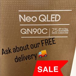 SAMSUNG 75-Inch Class Neo QLED 4K QN90C Series Neo Quantum HDR+, Dolby Atmos, Object Tracking Sound+, Anti-Glare, Gaming Hub, Q-Symphony, Smart TV wit