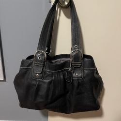 real leather coach bag