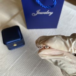 Rose Gold Moissanite Earrings 4mm Passes Diamond Tester