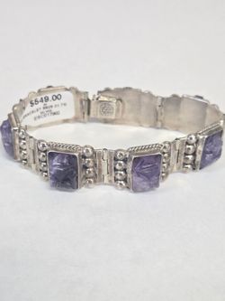 925 Silver Purple Stone Bracelet
