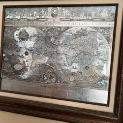 Vintage Frame Blaeu Wall Map Foil