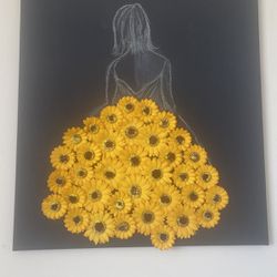 Unique Art Piece Lady With The Yellow Gown.  